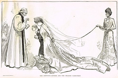The Gibson Book - "AMBITIOUS MOTHER AND THE CLERGYMAN" - Lithograph - 1907