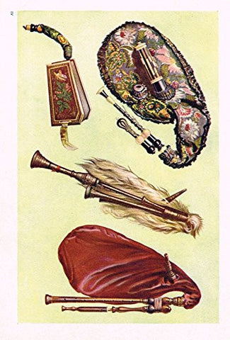 Hipkins Musical Instruments - "Bagpipes" - Stipple Chromolithograph - 1923