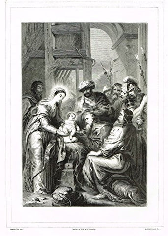 Missale Romanum by Dessain -THE THREE WISE MEN - Engraving - 1856