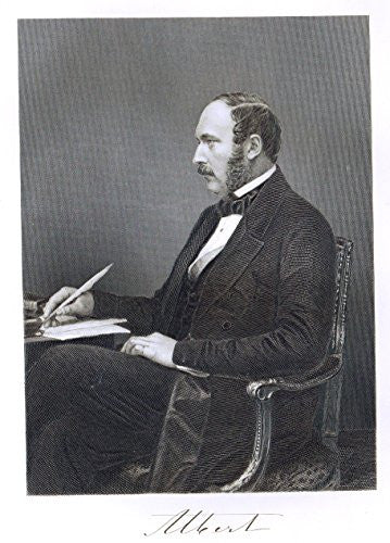 Portrait Gallery - "ALBERT - PRINCE CONSORT TO QUEEN VICTORIA" - Steel Engraving - 1874