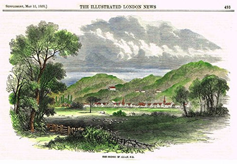 Illustrated London News - THE BRIDGE OF ALLAN, N.B. - Hand-Col. Litho - c1860
