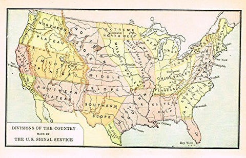 Scudder's - DIVISIONS OF THE COUNTRY MADE BY THE U.S. SIGNAL SERVICE - Chromo - 1881
