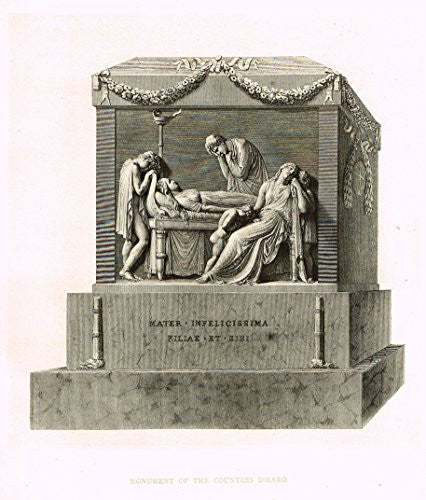 Cicognara's Works of Canova - "MONUMENT OF THE COUNTESS D'HARO" - Heliotype - 1876