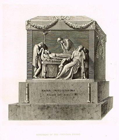 Cicognara's Works of Canova - "MONUMENT OF THE COUNTESS D'HARO" - Heliotype - 1876