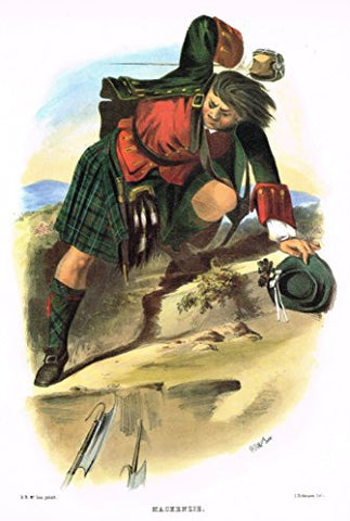 Clans & Tartans of Scotland by McIan - MACKENZIE - Lithograph -1988