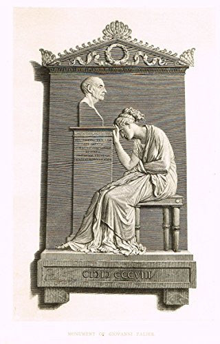 Cicognara's Works of Canova - "MONUMENT TO GIOVANNI FALIER" - Heliotype - 1876