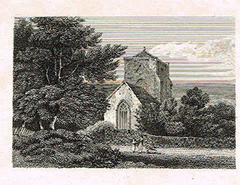 Miniature Topographical Views - "BEAUCHIEF ABBEY, DERBYSHIRE" - Copper Engraving - 1808