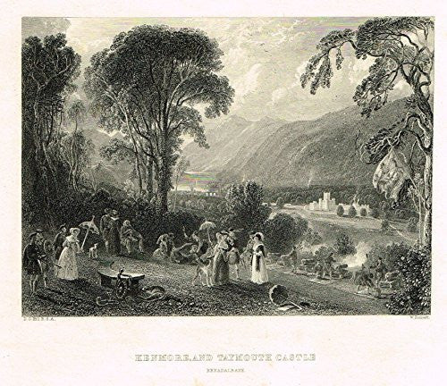 Scotish Robert Burns Topographicals - "KENMORE AND TAYMOUTH CASTLE" - Steel Engraving - 1866