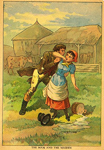 Children's Print - "THE MAN AND THE MAIDEN" - Chromolithograph - 1922