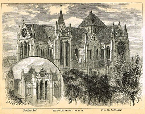 Our National Cathedrals - TRURO CATHEDRAL, AS IT IS - Wood Engraving - 1887