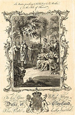 Duke of Cleveland "ST. AUSTIN PREACHING TO KING ETHELBERT" - Copper Engraving - 1760