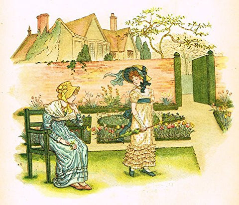 Kate Greenaway's Little Ann - THE GAUDY FLOWER - Chromolithograph - 1883