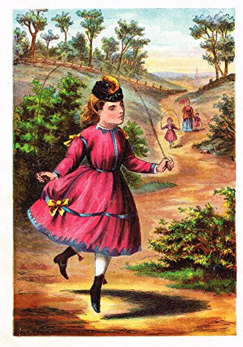McLoughlin's Playtime Stories - THE SKIPPING ROPE - Chromolithograph - 1890