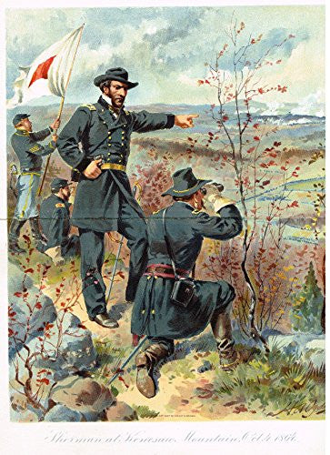 Ogden's History -Civil War - "SHERMAN AT KENESAW MOUNTAIN, 1864" - Chromolithograph - 1899