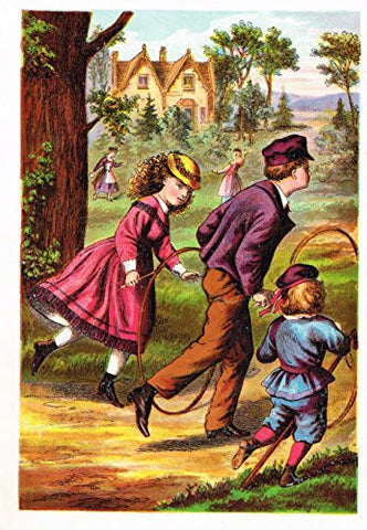 McLoughlin's Playtime Stories - RUN AND PLAY - Chromolithograph - 1890
