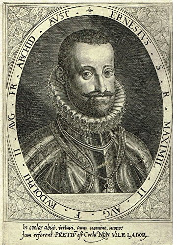 Antique Portrait - "RUDOLPHI II" - Engraving - c1650