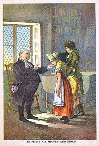 Children's Print - "THE PRIEST ALL SHAVEN & SHORN" - Chromolithograph - 1922