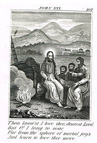 Miller's Scripture  - "I LONG TO SOAR FAR FROM THE SPHERE OF MORTAL JOYS" - Engraving - 1839