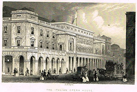 Tallis's London - "THE ITALIAN OPERA HOUSE" - Steel Engraving - 1851