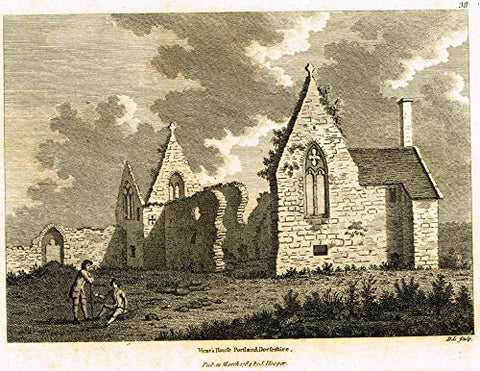 Grose's Antiquities of England - "VICAR'S HOUSE, PORTLAND, DORCHESTSHIRE" - Copper Engraving - c1885