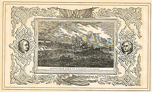 Frost's 'The American Generals' - "SOUTH EAST VIEW OF SACKETT'S HARBOR " - Woodcut - 1848