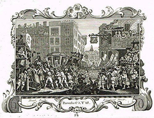 Hogarth's Illustrated - "LORD MAYOR OF LONDON" - Antique Copper Engraving - 1793