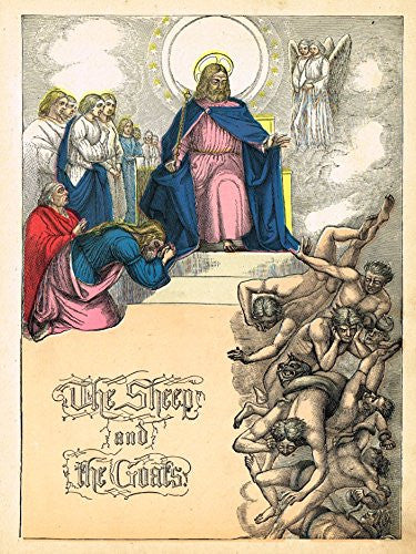 John Cardinal McCloskey's Parables - "THE SHEEP & THE GOATS" - Chromolithograph - 1876