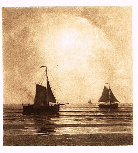 Salons of 1901's "NOCTURNE ON THE NORTH SEA" by A. STENGELIN - Photograveure - 1901