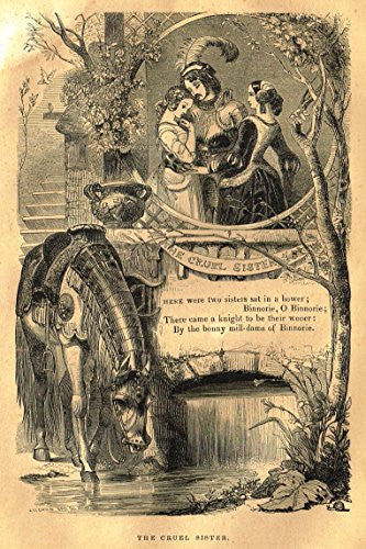 Christian Parlor Book - THE CRUEL SISTER - Wood Engraving - 1850