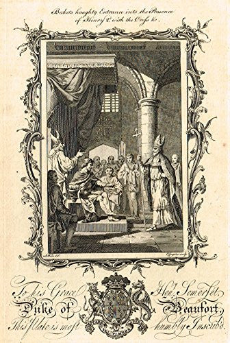 Duke of Beaufort "BECKET'S ENTRANCE TO HENRY 2nd" - Copper Engraving - 1760