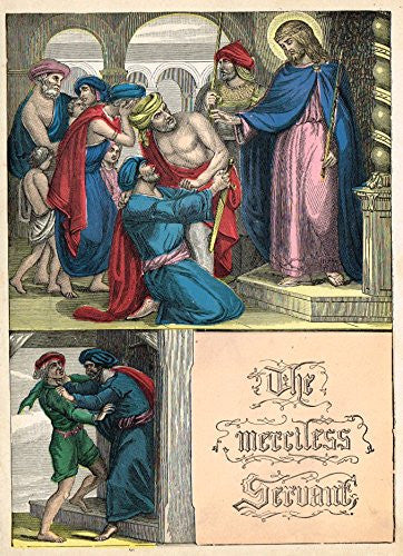 John Cardinal McCloskey's Parables - "THE MERCILESS SERVENT" - Chromolithograph - 1876