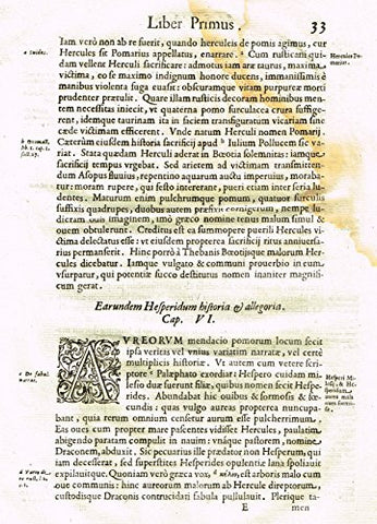 Ferrari HESPERTHUSA'S - "ILLUMINATED INITIAL - A, Page 33" - Copper Engraving - 1646