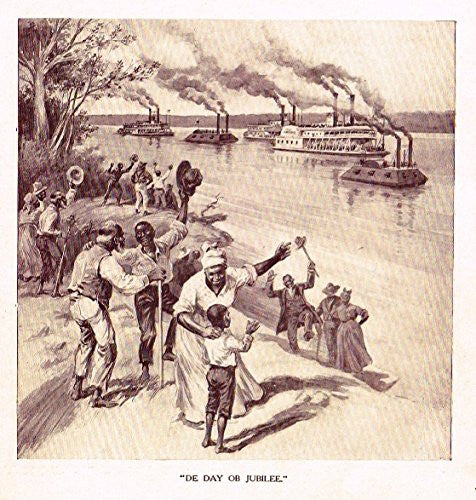 Ellis's American History - "DE DAY OB JUBILEE" - Polychromatic - 1899
