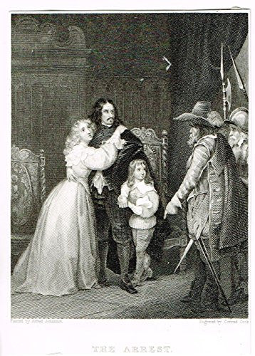 Miniature Print - THE ARREST by Cook - Steel Engraving - c1850