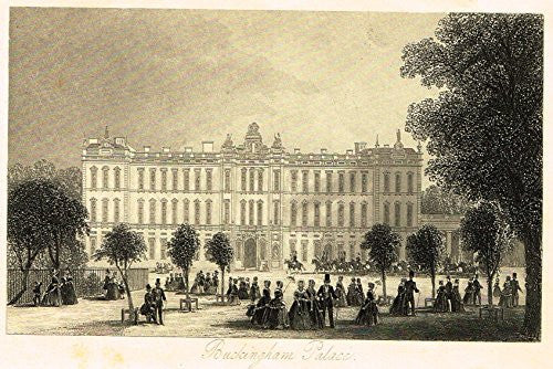 Tallis's London - "BUCKINGHAM PALACE" - Steel Engraving - 1851