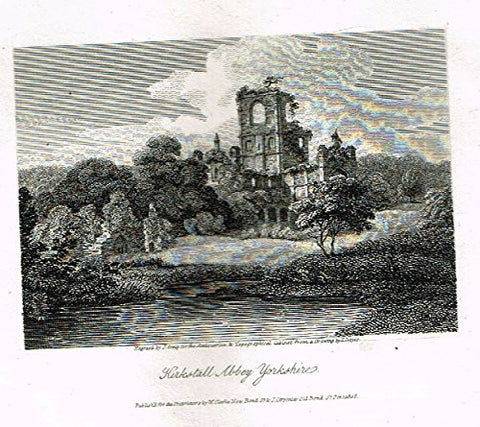 Miniature Topographical Views - "KIRKSTALL ABBEY, YORKSHIRE" - Copper Engraving - 1808