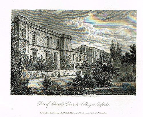 Miniature Topographical Views - "CHRIST'S CHURCH COLLAGE, OXFORD" - Copper Engraving - 1808