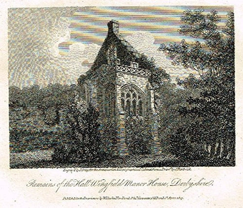 Miniature Topographical Views - "WINGFIELD MANOR HOUSE, DERBYSHIRE" - Copper Engraving - 1808