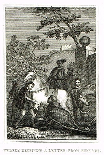 Miniature History of England - WOSEY, RECEIVING A LETTER FROM HENRY VIII - Copper Engraving - 1812