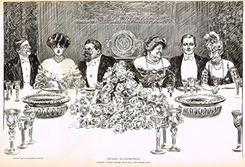 The Gibson Book - "STUDIES IN EXPRESSIONS" - Lithograph - 1907