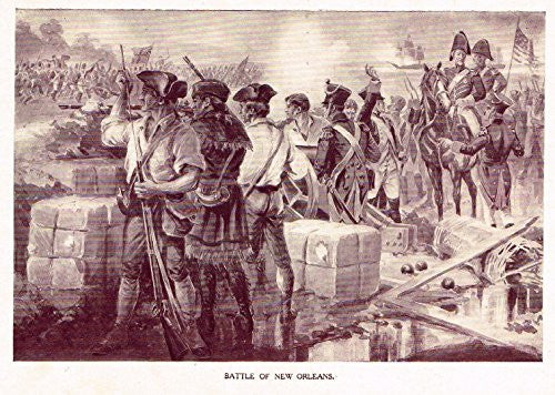 Ellis's American History - "BATTLE OF NEW ORLEANS" - Polychromatic - 1899
