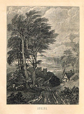 Christian Parlor Book - SPRING - Wood Engraving - 1850