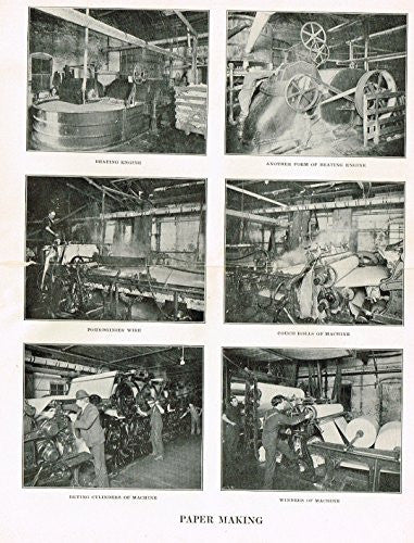 Science & Mechanical - "PAPER MAKING" - Lithogrpah - 1911