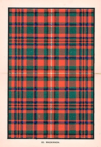 Johnston's Scottish Tartans - "MACKINNON" - Chromolithograph - c1899