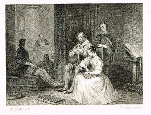 Cattermole's 'Haddon Hall' - "THE PRIVATE CHAPEL" - Miniature Steel Engraving - 1860