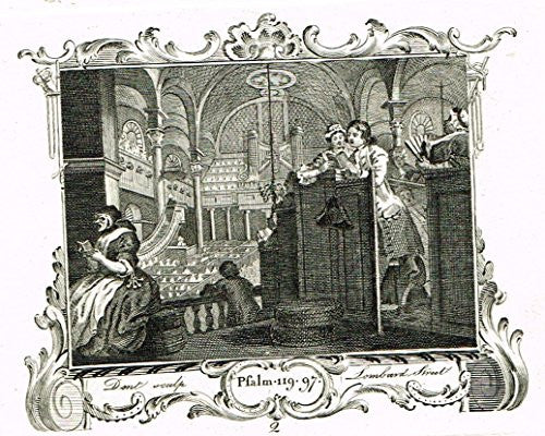 Hogarth's Illustrated - "PRENTICE PERFORMING THE DUTY OF A CHRISTIAN" -  Engraving - 1793