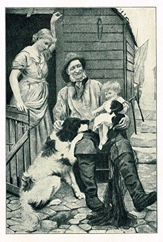 Children's Print - "FAMILY PETS" - Lithograph - c1935