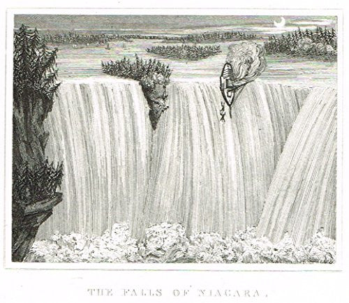 Miniature History of England - THE FALLS OF NIAGARA - Copper Engraving - 1812