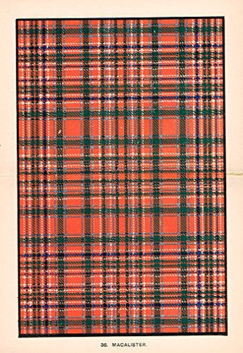 Johnston's Scottish Tartans - "MACALISTER" - Chromolithograph - c1899