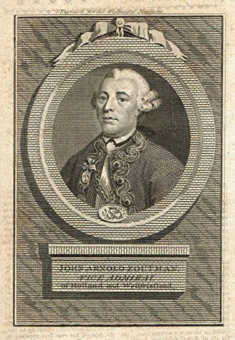 Antique Portrait - "JOHN ARNOLD ZOUTMAN" - Engraving - c1750